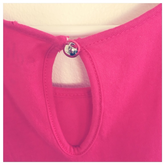 New York & Company Soho Tank Fringe Hot Pink - Picture 5 of 8